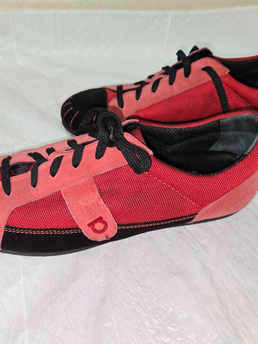 Salvatore Ferragamo Sport Red & Black Suede Mesh Sneakers Women's US 9 EU 39.5 - Picture 7 of 9
